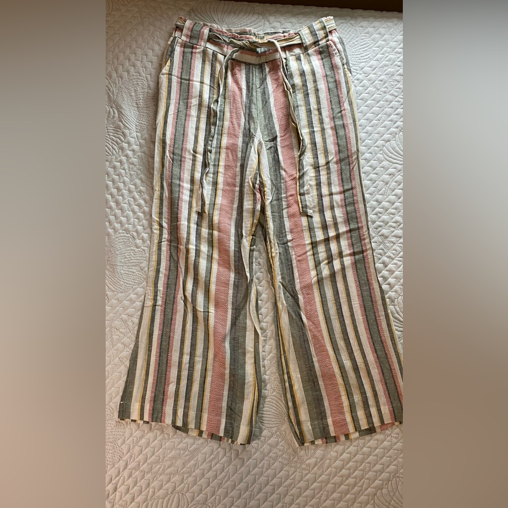 High Waist Capris Wide Leg Pants
